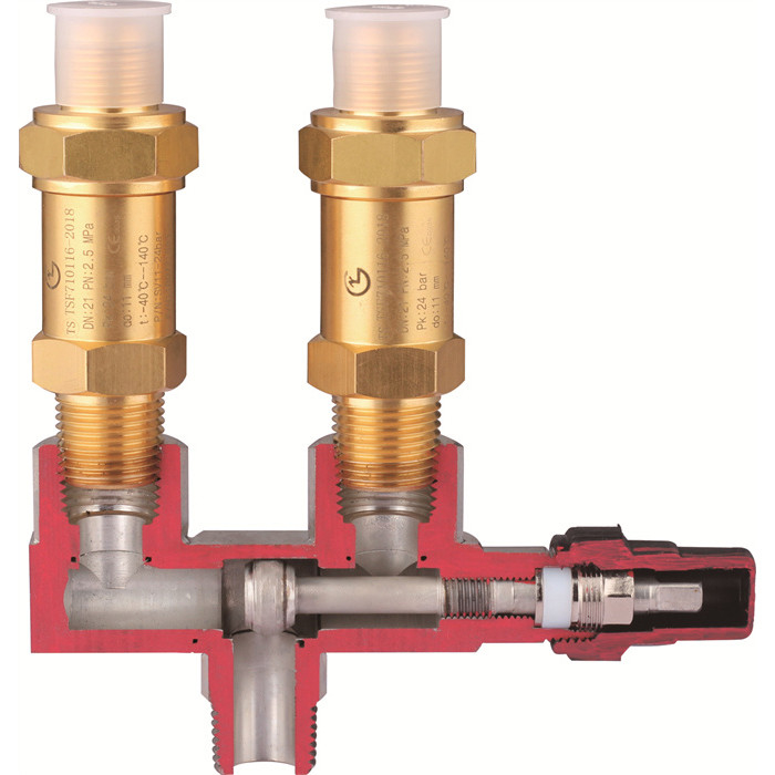 Valve de soulagement de la pression du réfrigérant Valve centrale de sécurité de l'AC avec -29°C+140°C Pression 0,3~4,5MPa