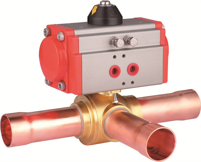 Valve à bille électrique de réfrigération intelligente pour environnements difficiles à moteur à trois voies